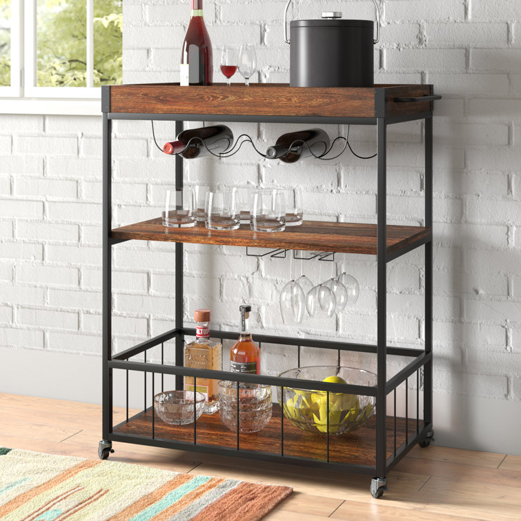 Wayfair bar cart with wine 2024 rack